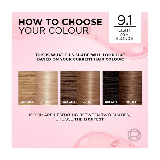 L'Oreal Excellence 9.1 Light Ash Blonde - 1 Pack
