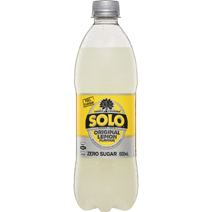 Solo Zero Sugar Original Lemon Soft Drink Bottle 600mL