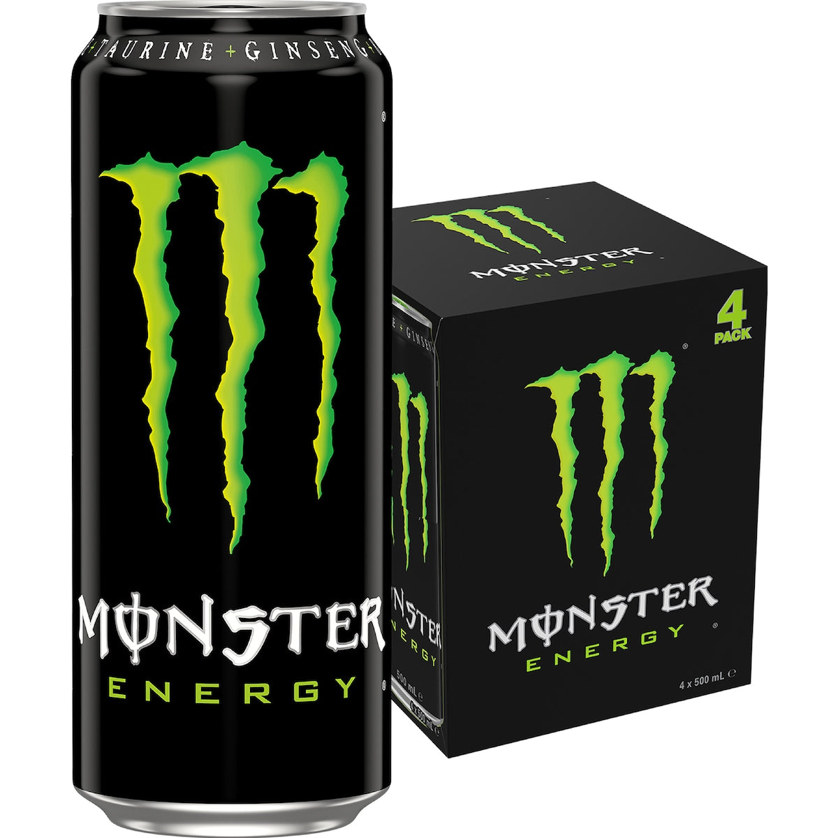 Monster Energy Green Cans 500ml X 4 Pack