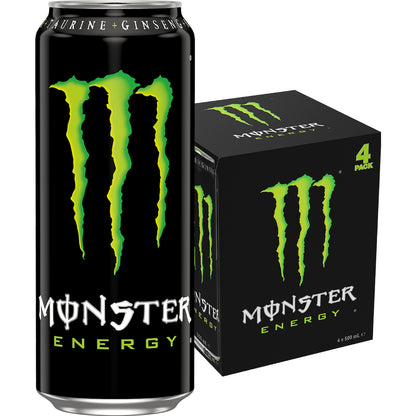 Monster Energy Green Cans 500ml X 4 Pack