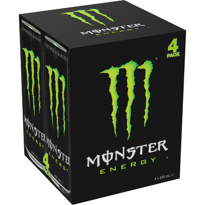 Monster Energy Green Cans 500ml X 4 Pack