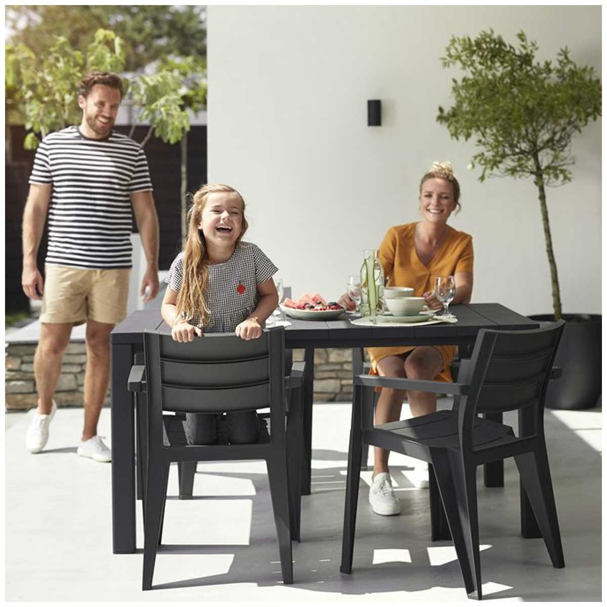 Keter Julie Outdoor Chair Set of 6 Graphite Resin Weather Resistant