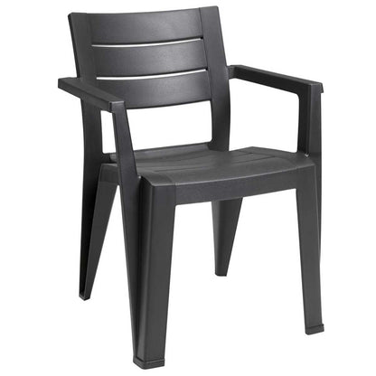 Keter Julie Outdoor Chair Set of 6 Graphite Resin Weather Resistant