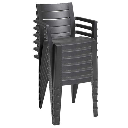 Keter Julie Outdoor Chair Set of 6 Graphite Resin Weather Resistant