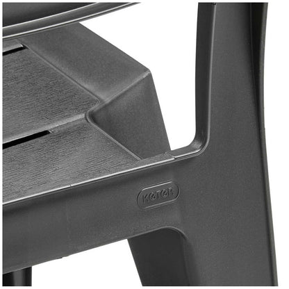 Keter Julie Outdoor Chair Set of 6 Graphite Resin Weather Resistant