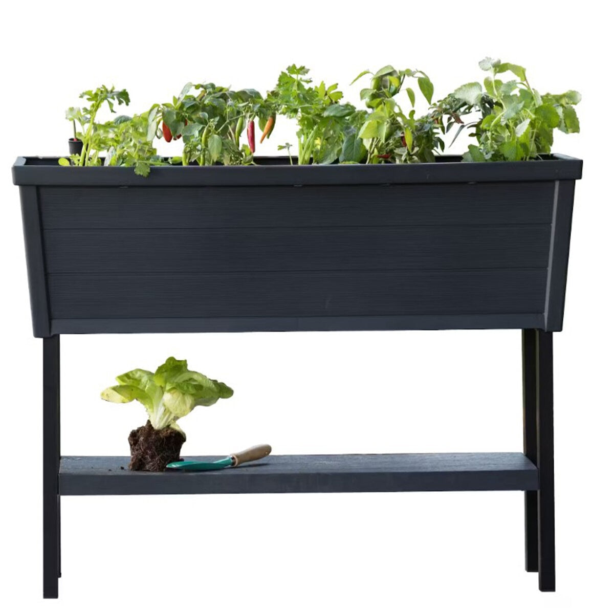 Keter Alfresco Raised Garden Bed Black Uv-Resistant Resin 105L
