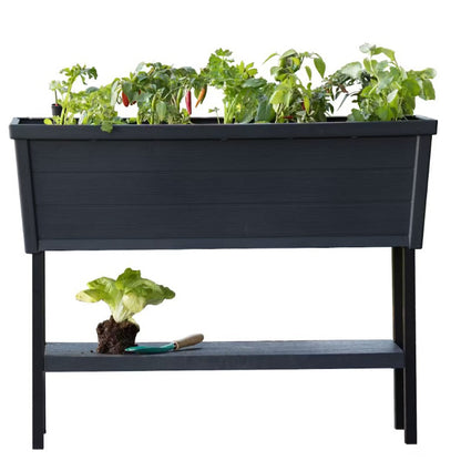 Keter Alfresco Raised Garden Bed Black Uv-Resistant Resin 105L