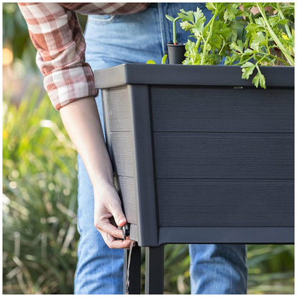 Keter Alfresco Raised Garden Bed Black Uv-Resistant Resin 105L