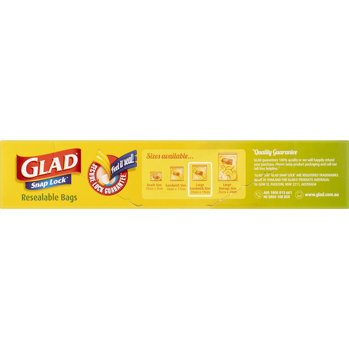 Glad Snap Lock Resealable Large Sandwich Bags 30 pack
