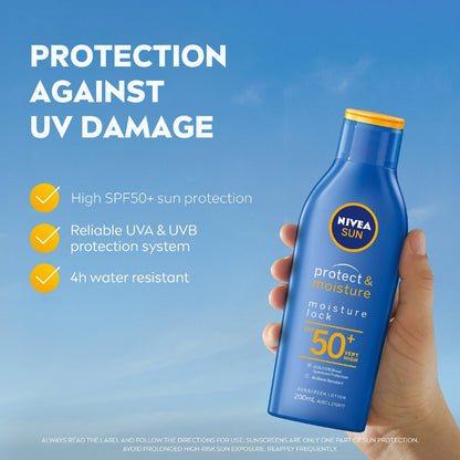 Nivea Spf 50+ Sun Protect & Moisture Lock Sunscreen 200ml