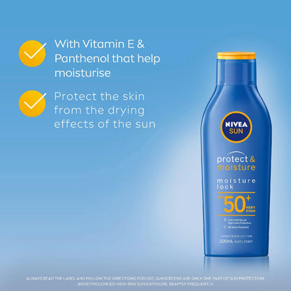 Nivea Spf 50+ Sun Protect & Moisture Lock Sunscreen 200ml