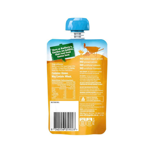 Rafferty's Garden Chickpea Corn & Carrot Baby Food Pouch 8+ Months - 120g