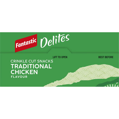 Fantastic Delites Crinkle Cut Rice Snacks Traditional Chicken 100g