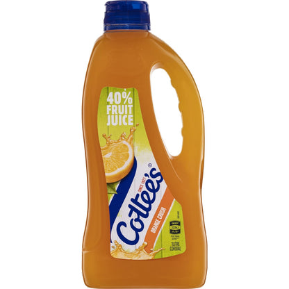 Cottee's Orange Cordial Orange Crush with 40% Fruit Juice Bottle 1L