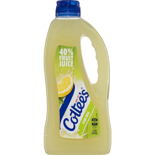 Cottees Lemon Cordial Lemon Crush With 40% Fruit Juice Bottle 1l