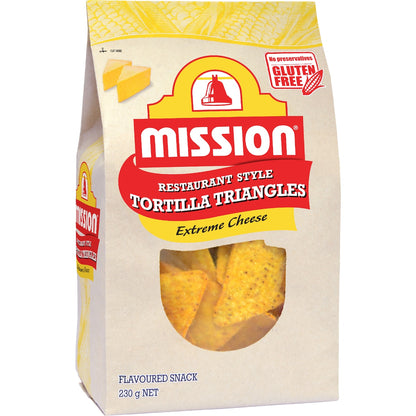 Mission Corn Tortilla Triangles Extreme Cheese 230g