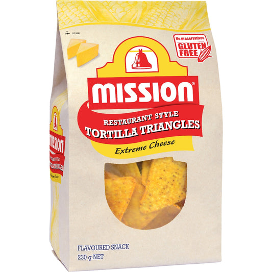 Mission Corn Tortilla Triangles Extreme Cheese 230g