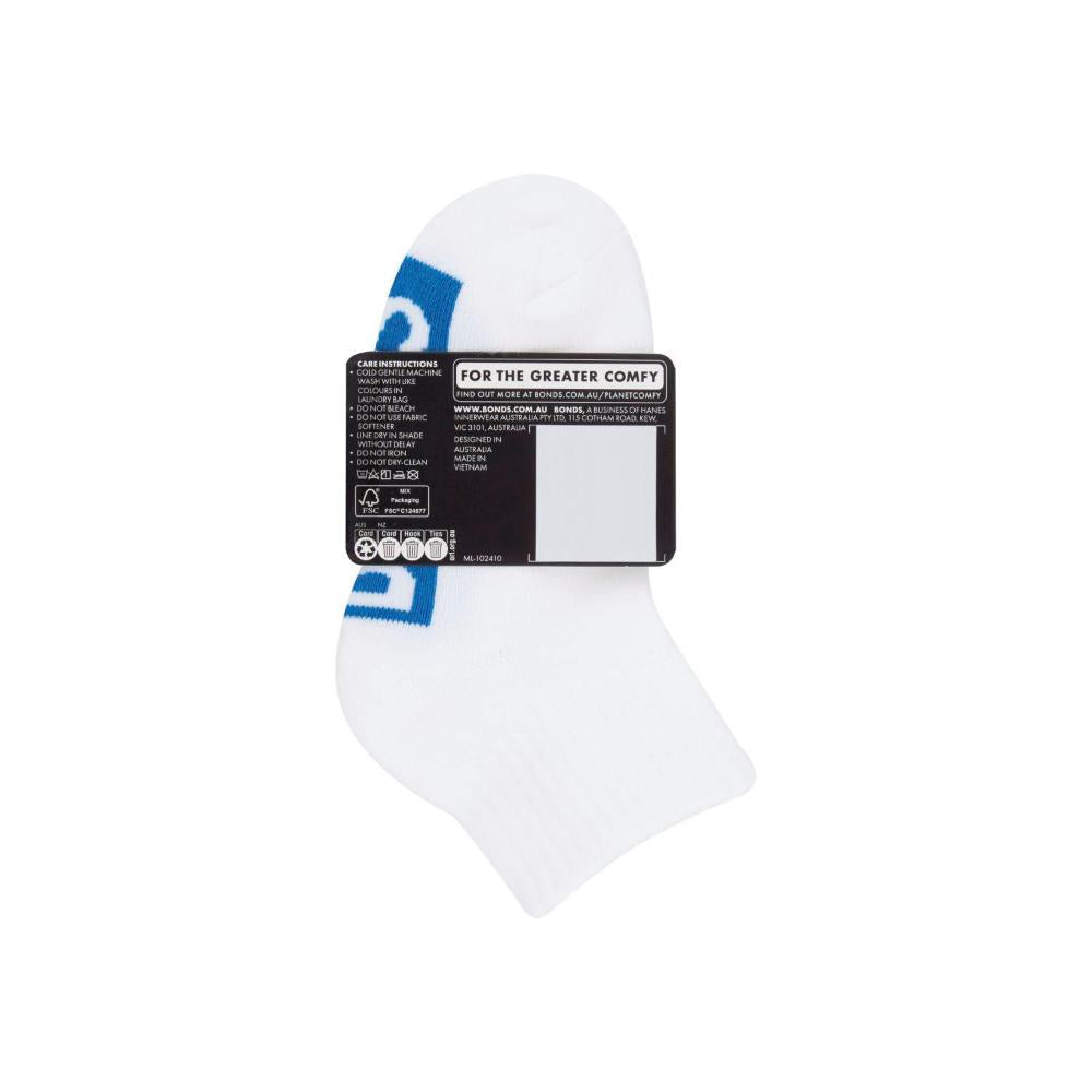 Bonds Kids Logo Light Quarter Crew Size 13 - 3 - 3 pack