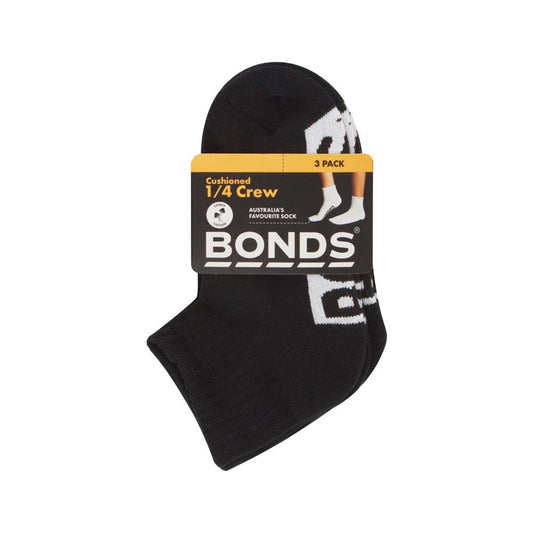 Bonds Kids Logo Light Quarter Crew Size 13 - 3 - 3 pack