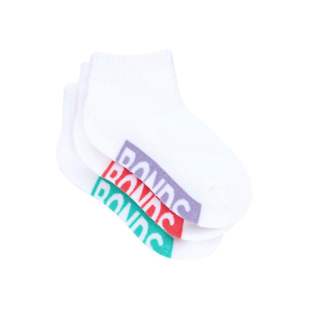 Bonds Kids Logo Quarter Crew Socks Size Size 2-8 - 3 pack