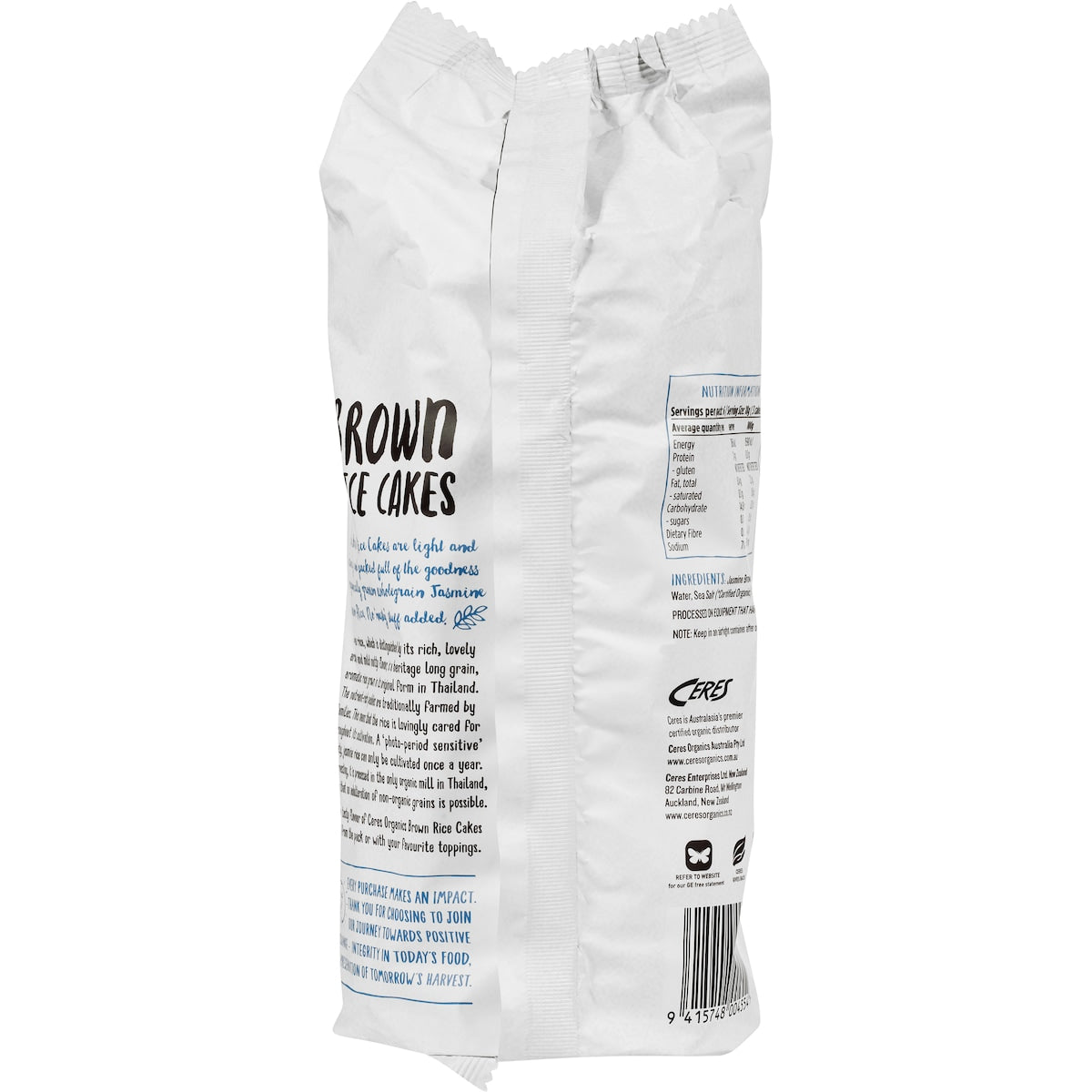 Ceres Organics Brown Rice Cakes Original 110g