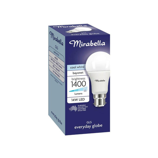 Mirabella Gls BC Globe Cool White Led 14w 1400 Lumens - 1 each