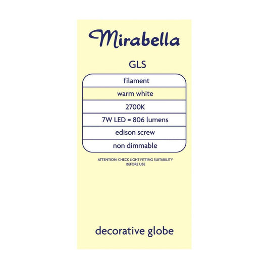 Mirabella Gls Es Globe Warm White Filament Led 7w 806 Lumens - 1 each