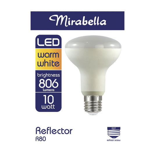 Mirabella Reflector R80 Es Globe Warm White Led 10w 806 Lumens - 1 each