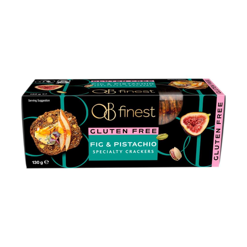 OB Finest Gluten Free Pistachio & Fig Speciality Crackers - 130g