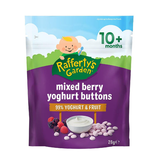 Raffertys Garden Mixed Berry Yoghurt Buttons Baby Food Snack 12+ Months 28g