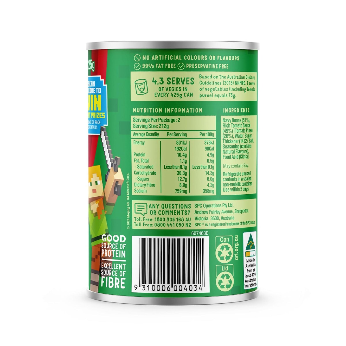 Spc Baked Beans Rich Tomato 425g