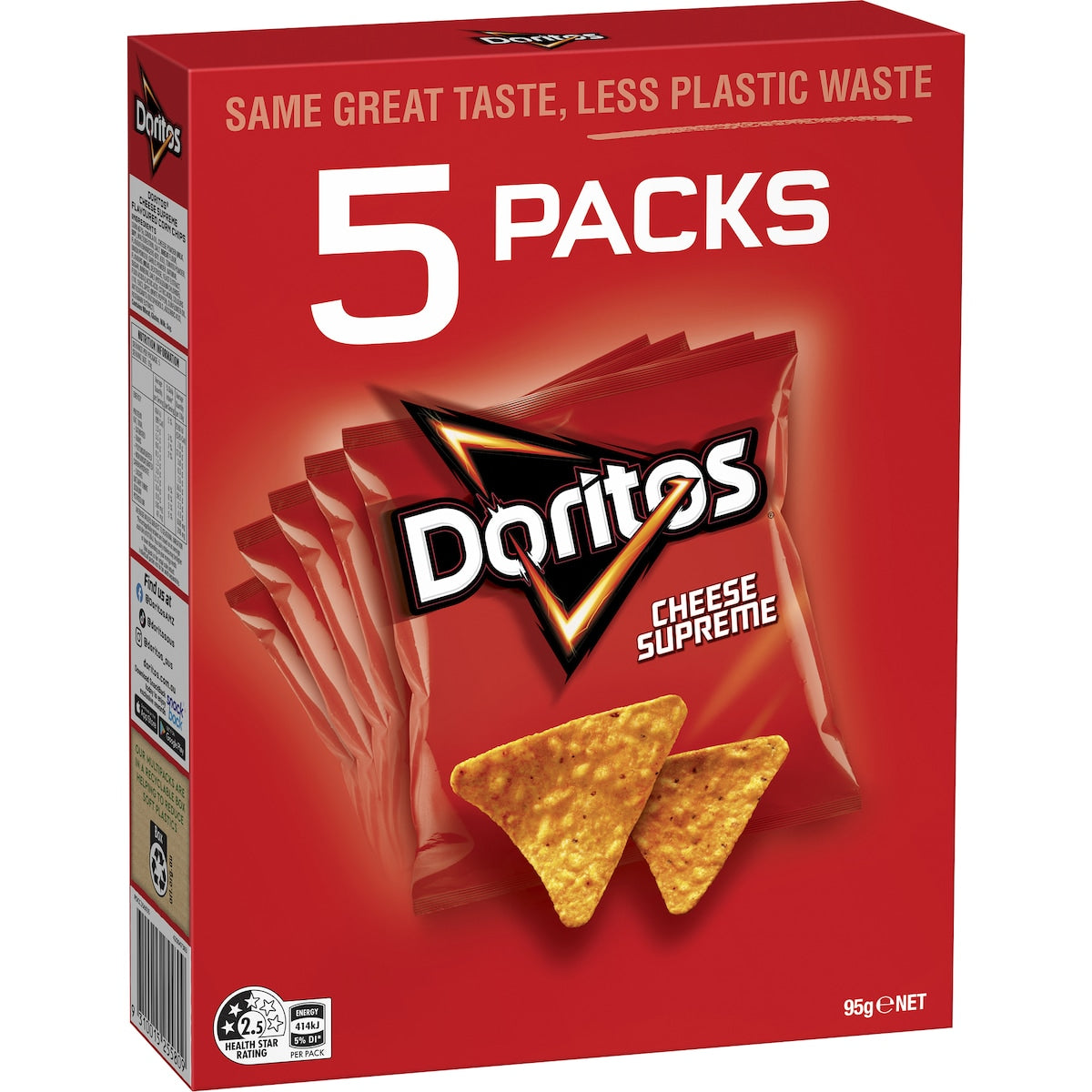Doritos Corn Chips Cheese Supreme 5 Pack