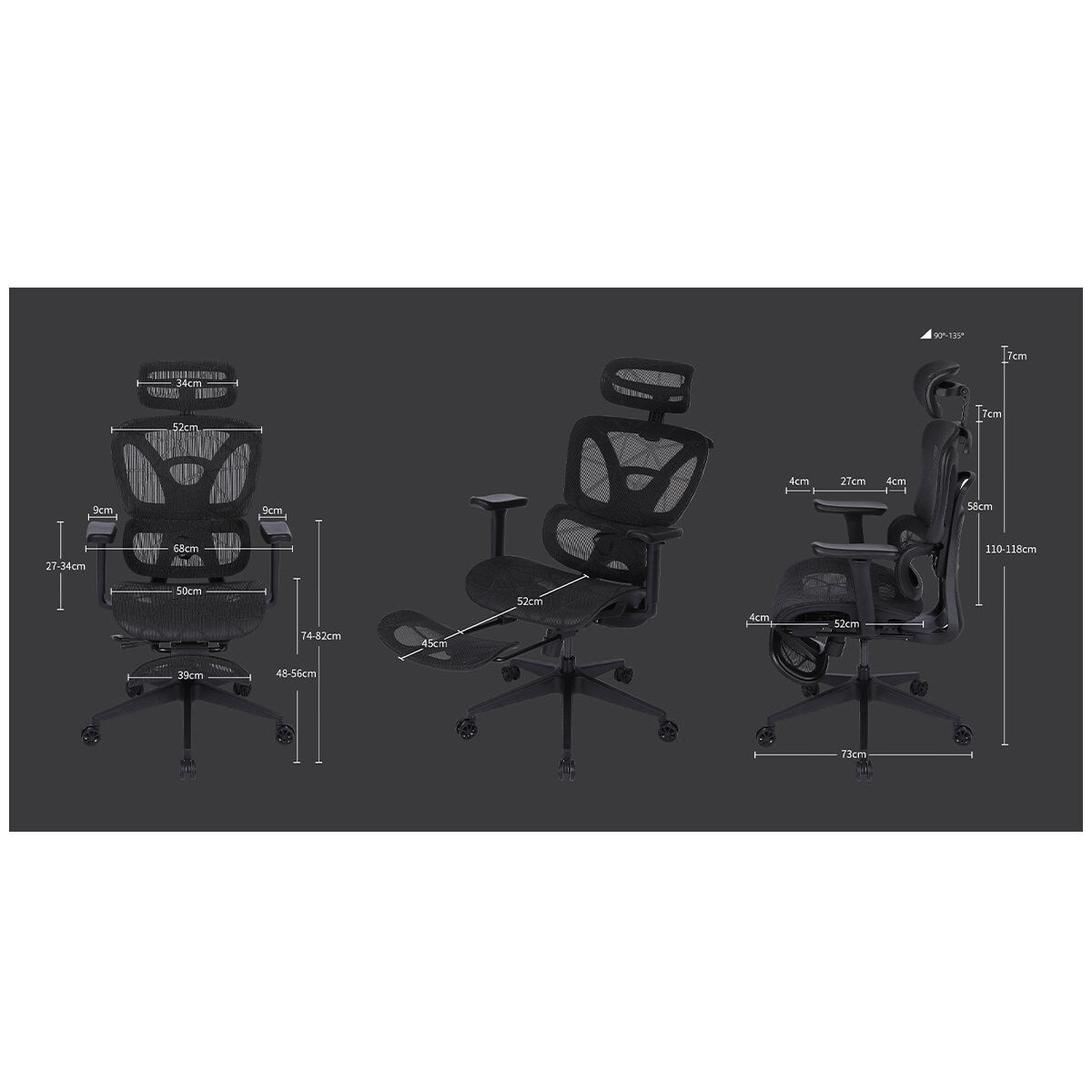 Onex Airnest Mesh Office Chair Black Mesh 125kg