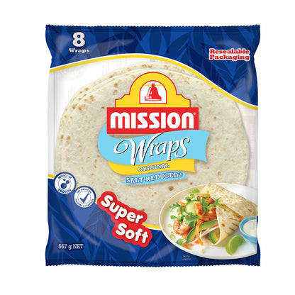 Mission Salt Reduced Wraps 8 Pack - 567g