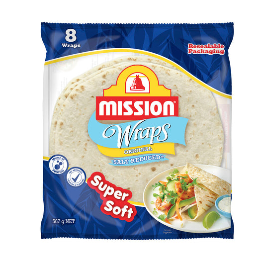Mission Salt Reduced Wraps 8 Pack - 567g