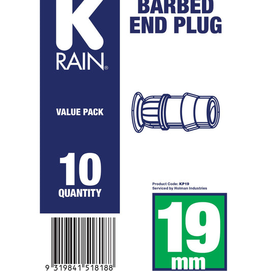 K Rain End Plug - 19mm - 10 Pack