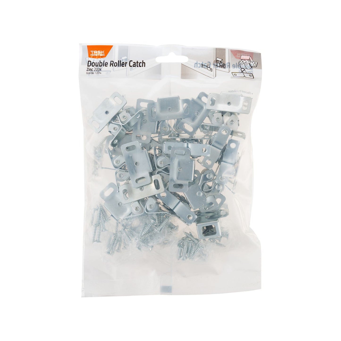 Taskmaster Zinc Double Roller Catch - 20 Pack