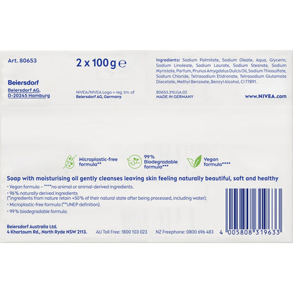 Nivea Crème Soft Care Body Soap Twin Pack 100g X 2 Pack