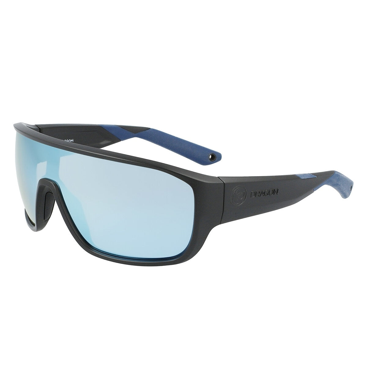 Dragon Vessel x DR45016 028 Men's Polarised Shield Sunglasses Super Blue Grey