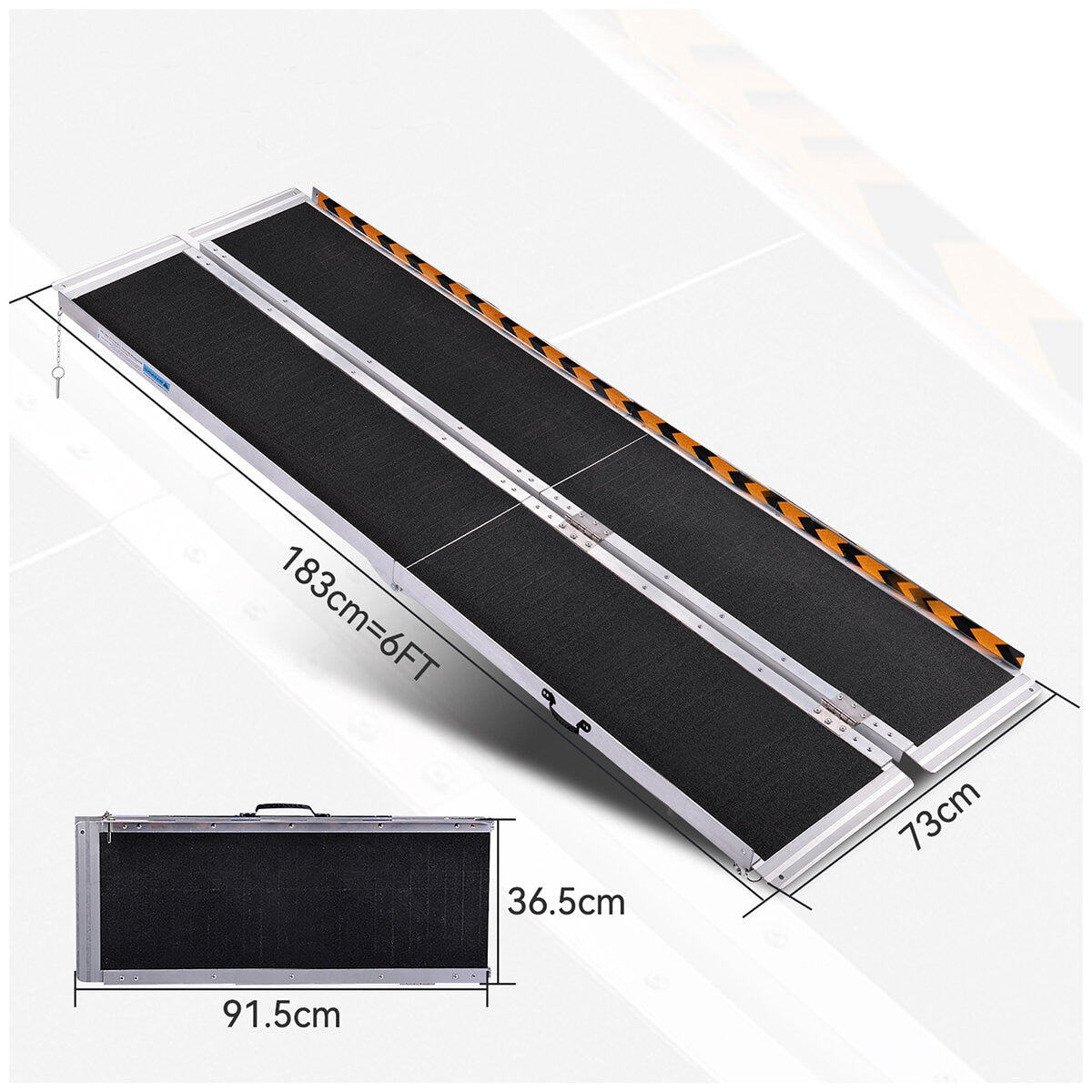 Altus Non-Slip Aluminium Wheelchair Ramp Black AL1830ARAMP 183cm 270kg