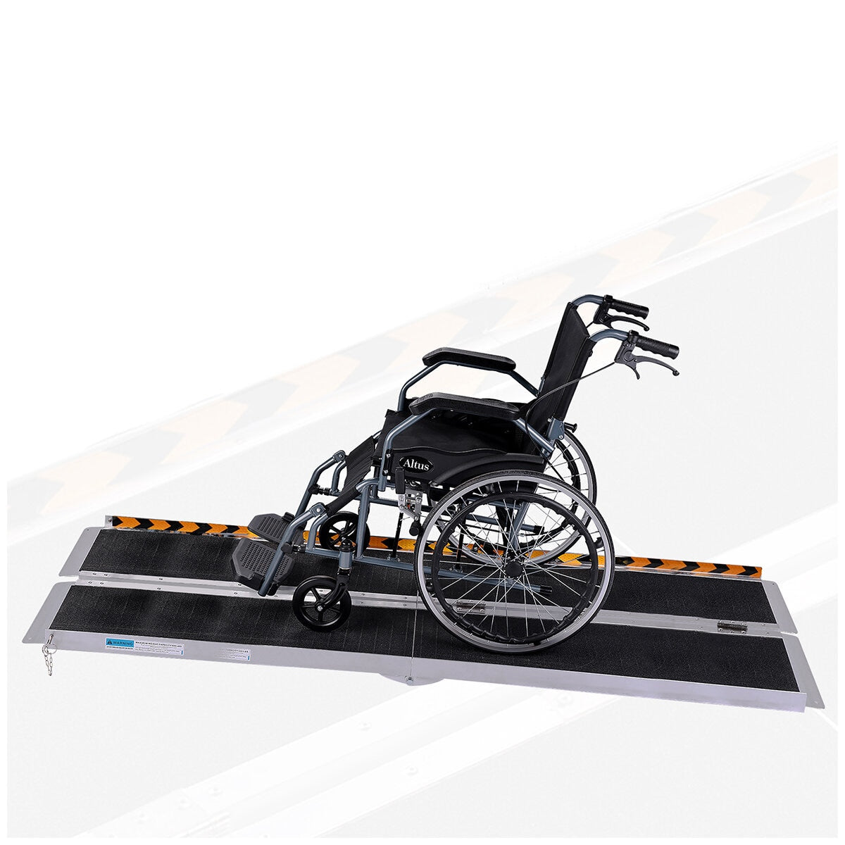 Altus Non-Slip Aluminium Wheelchair Ramp Black AL1830ARAMP 183cm 270kg