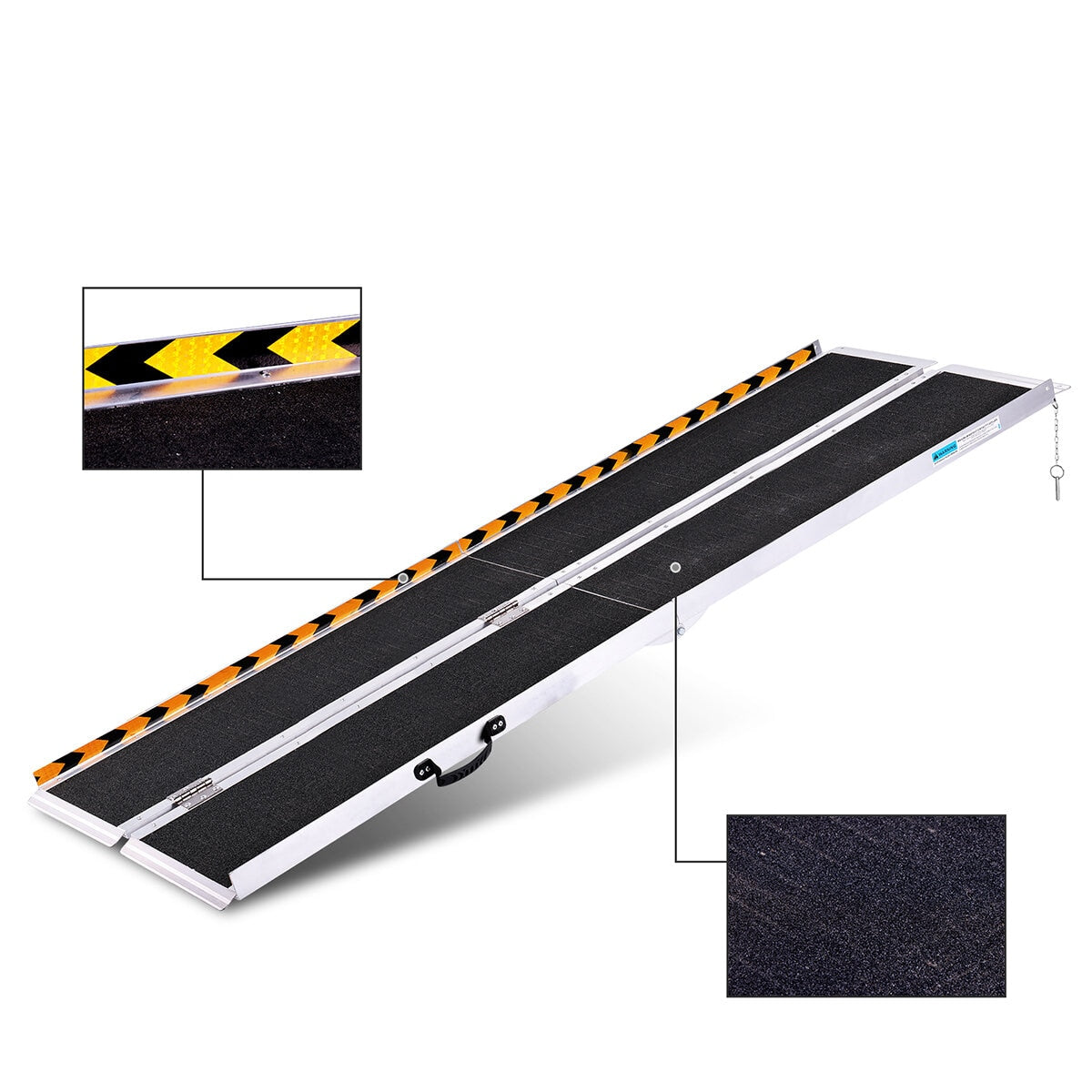 Altus Non-Slip Aluminium Wheelchair Ramp Black AL1830ARAMP 183cm 270kg