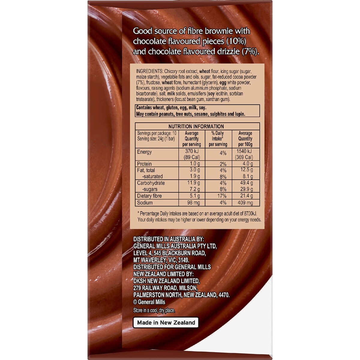Fibre One Chocolate Fudge Brownie Bars 10 pack