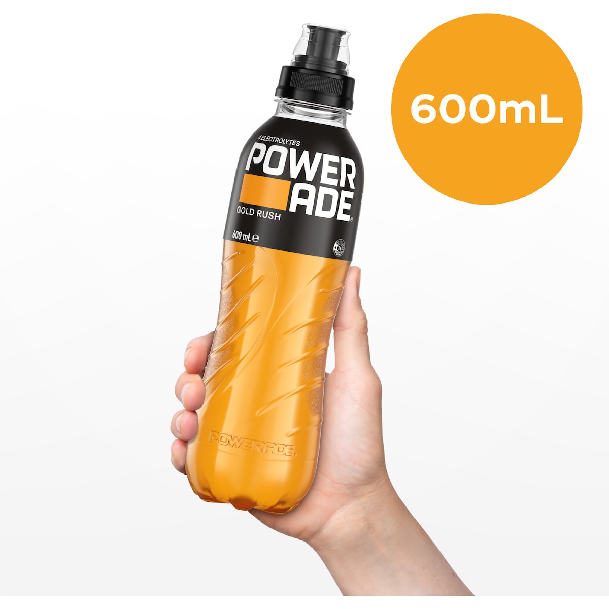 Powerade Ion4 Gold Rush Sports Drink Sipper Cap 600ml