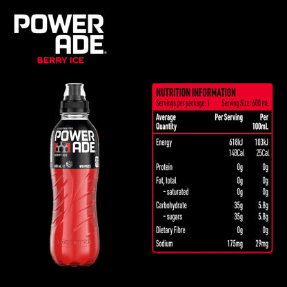 Powerade Ion4 Berry Ice Sports Drink Sipper Cap 600ml