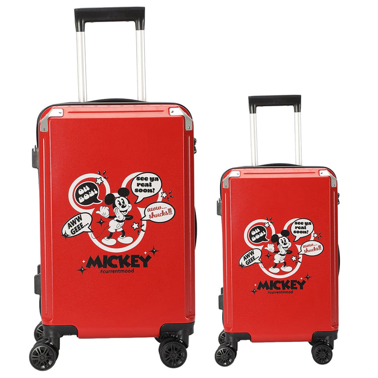 Disney Mickey 2 Piece Luggage Set DIS394-2, Red, ABS/Polycarbonate, TSA Lock, 5-Year Warranty