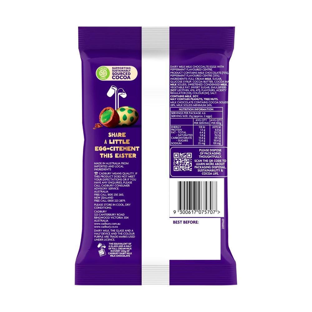 Cadbury Mint Easter Chocolate Eggs Bag - 115g