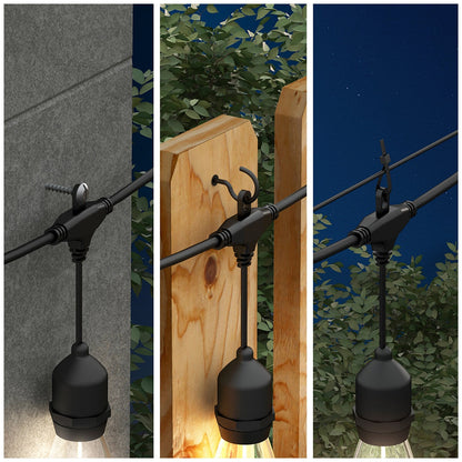 Artika Blaze Outdoor Solar Light Black OUT-BZSO-C6BL | 20 LED Bulbs, 12.8m String, 4 Modes, USB-C Recharge, 300 Lumens