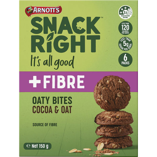 Arnotts Snack Right Oaty Bites Cocoa & Oat 6 pack