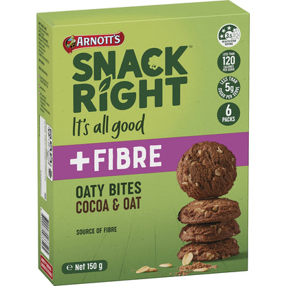Arnotts Snack Right Oaty Bites Cocoa & Oat 6 pack